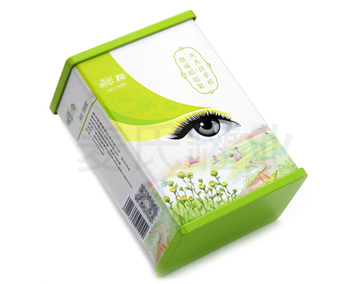 明目菊花茶鐵盒子包裝,花草茶馬口鐵盒,獨特浮雕激凸工藝,用精湛的工藝彰顯麥氏罐業12年定制包裝的傳承歷史,材質有0.23mm鍍錫馬口鐵,真材實料,相比紙質、三片罐，新穎包裝更高檔次